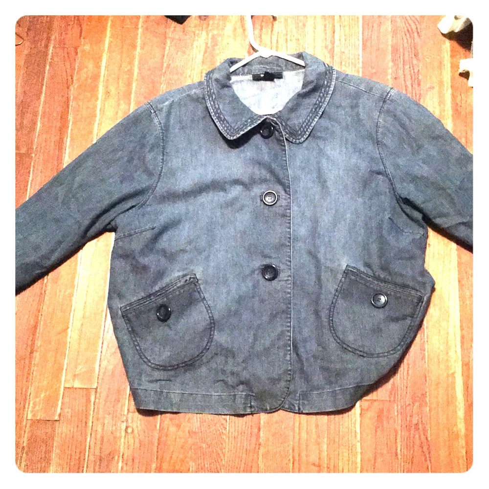 Cute Plus Size 3/4 Sleeve Denim Jacket